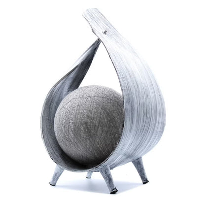 Gray sphere chair with a unique design on a white background