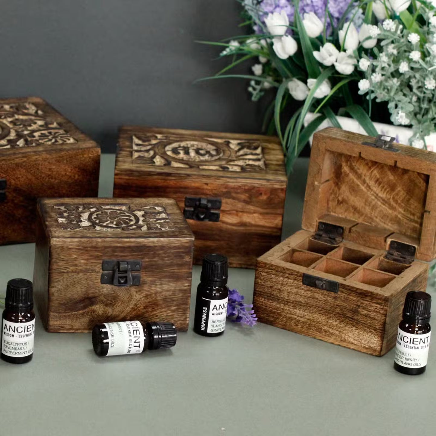 Handcrafted Mango Wood Essential Oil Storage Box