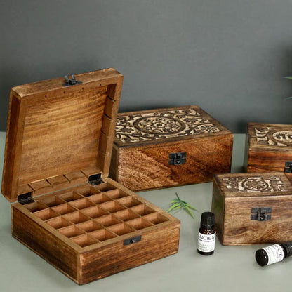 Handcrafted Mango Wood Essential Oil Storage Box