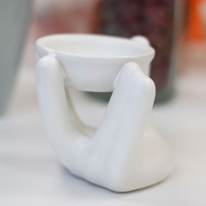 Ceramic Open Hands Oil Burner & Wax Melter